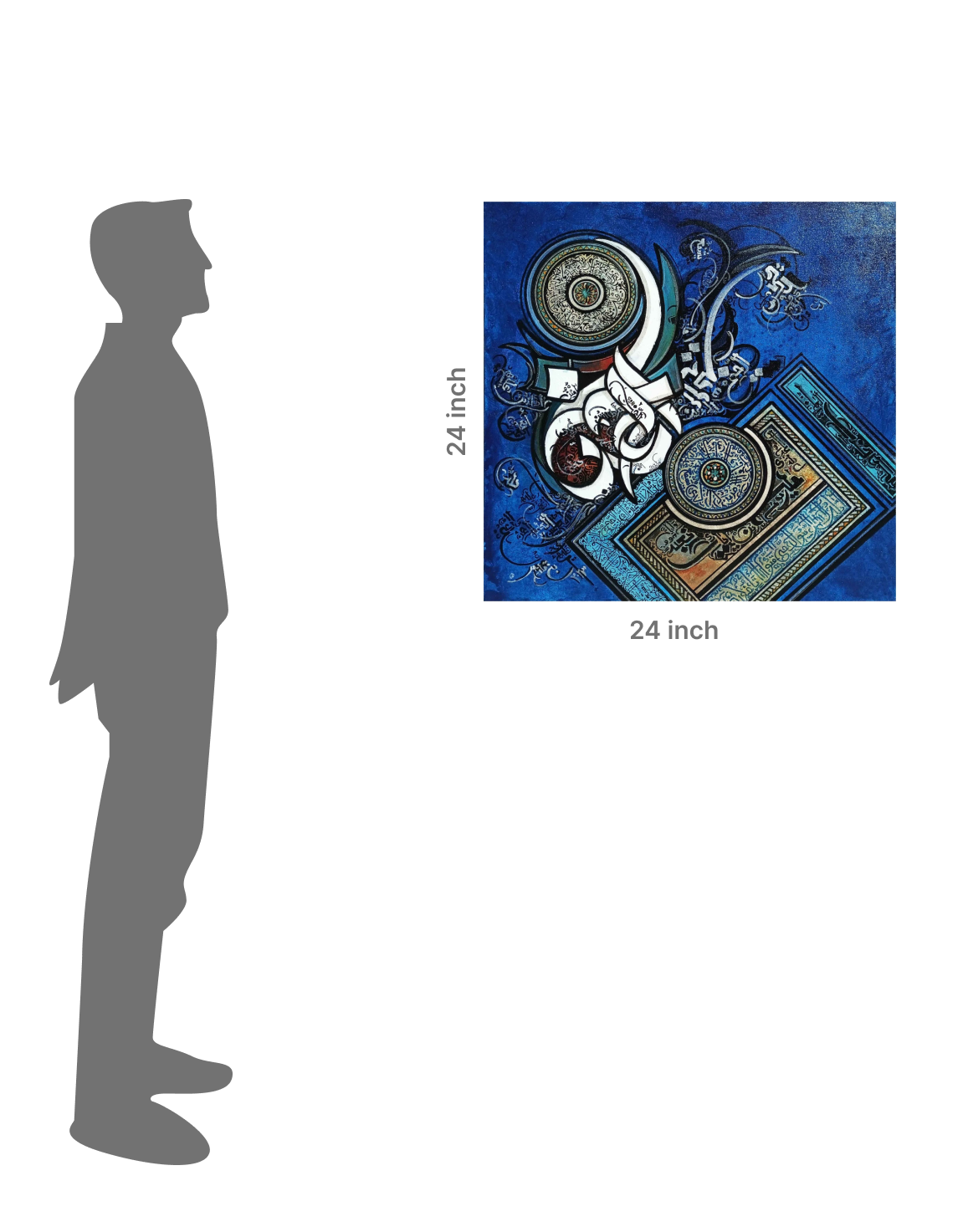 Deep Blue Calligraphic Abstraction