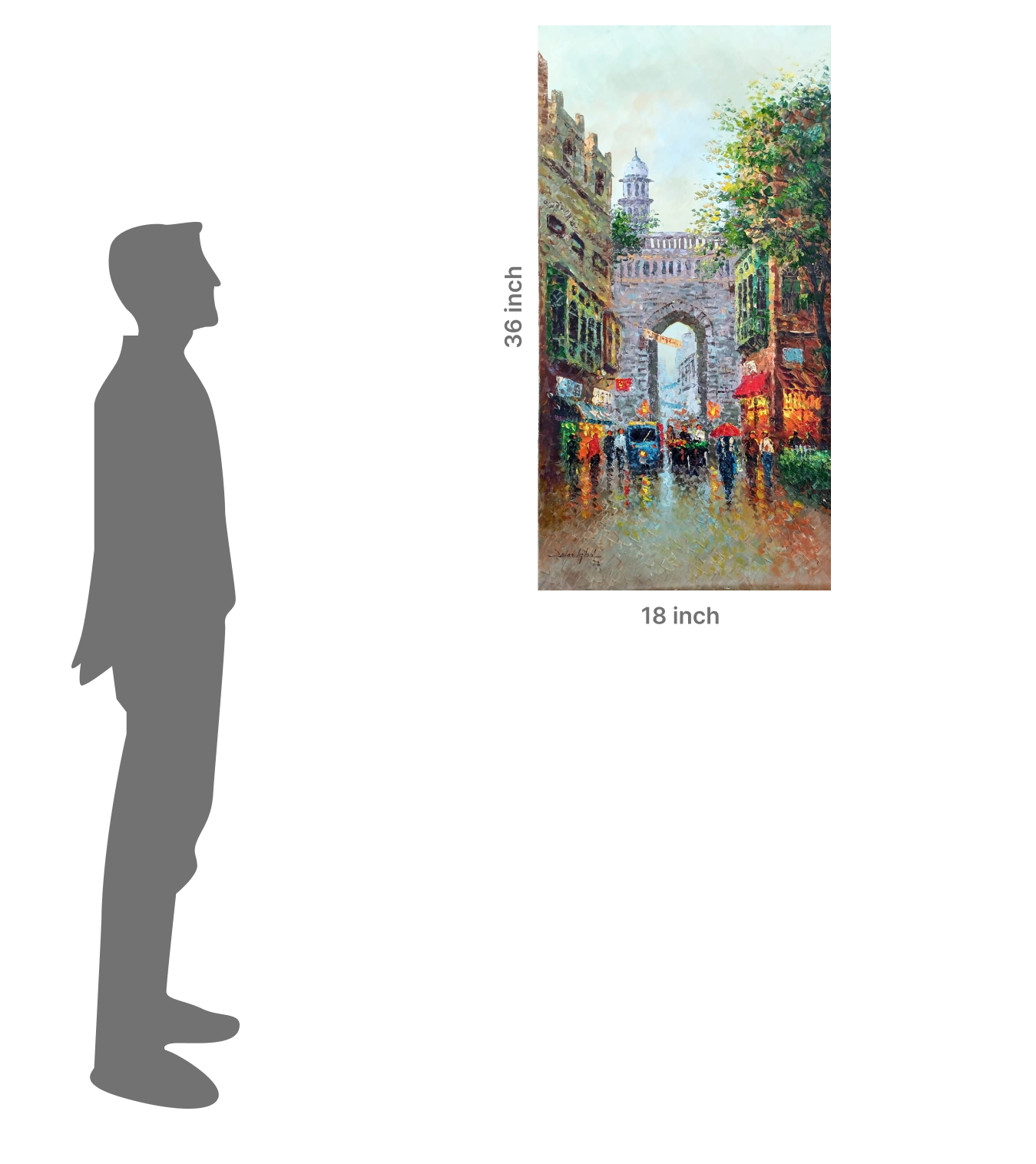 Mughal Archway in Green and Gold