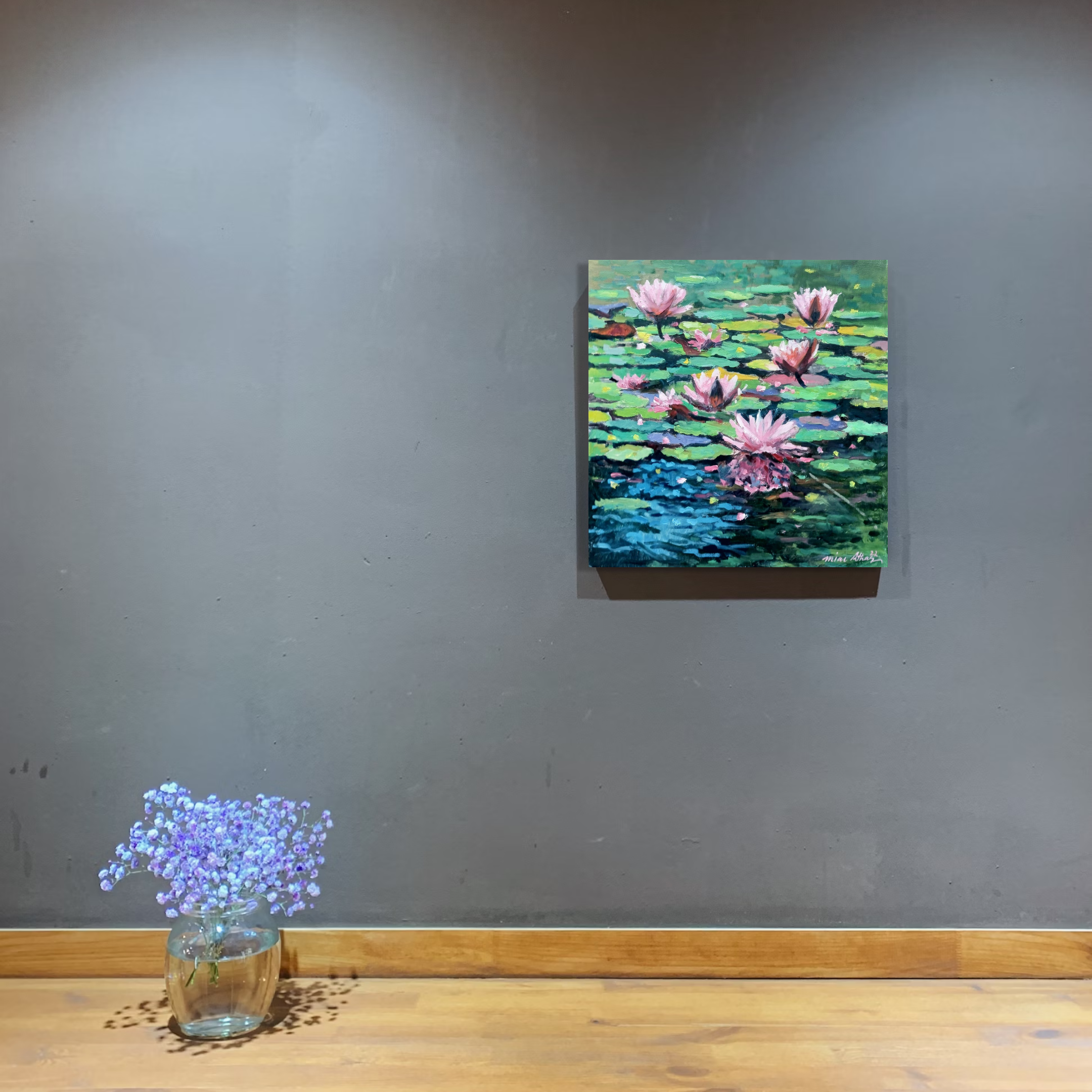 Pink Petals on the Lake