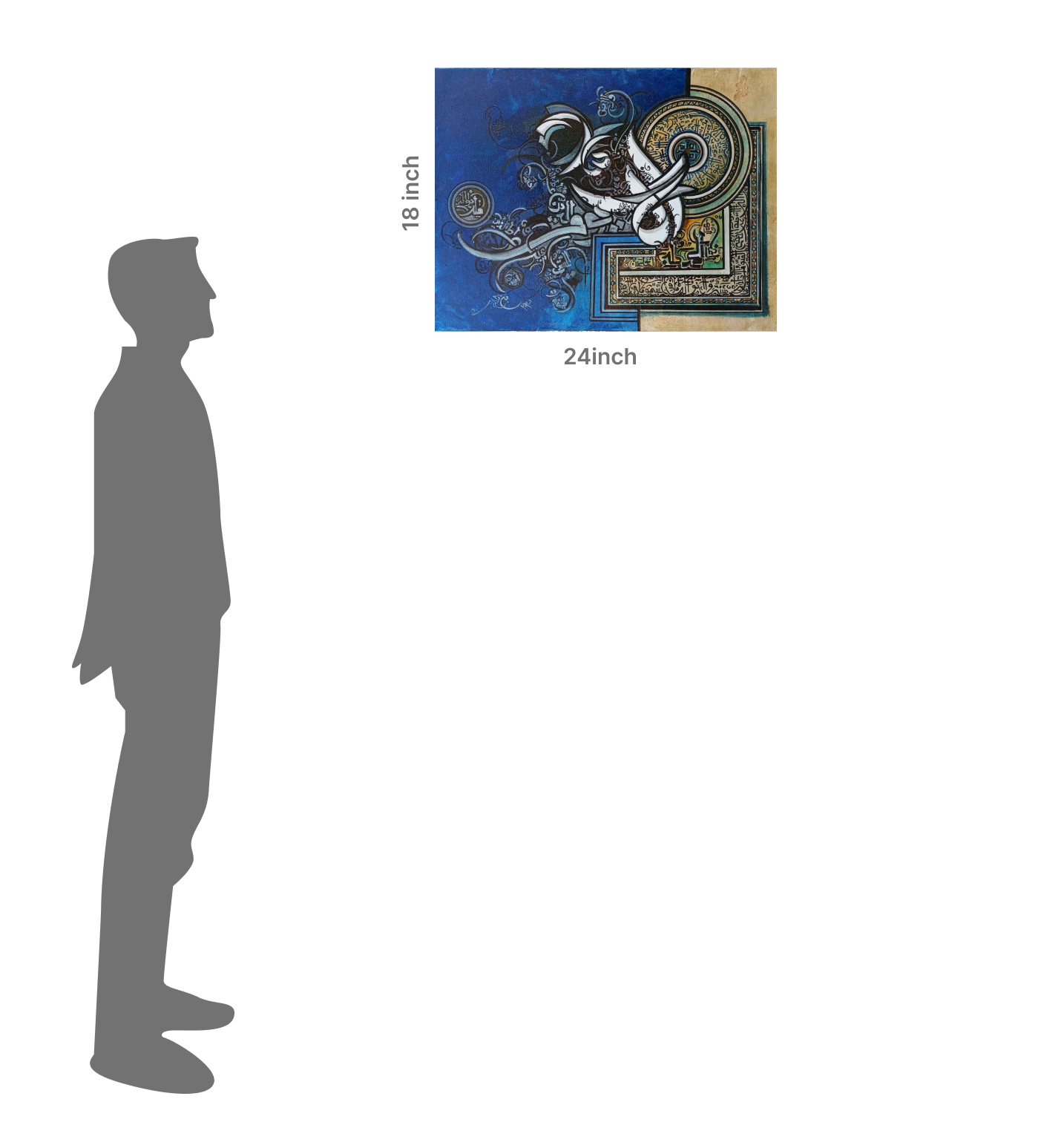 Calligraphy in Azure and Ochre