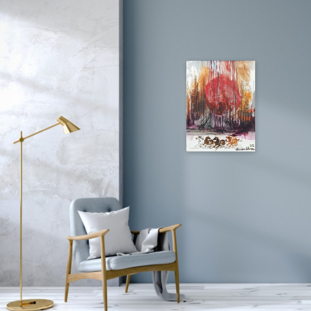 Wild Horses Beneath the Ember Sky