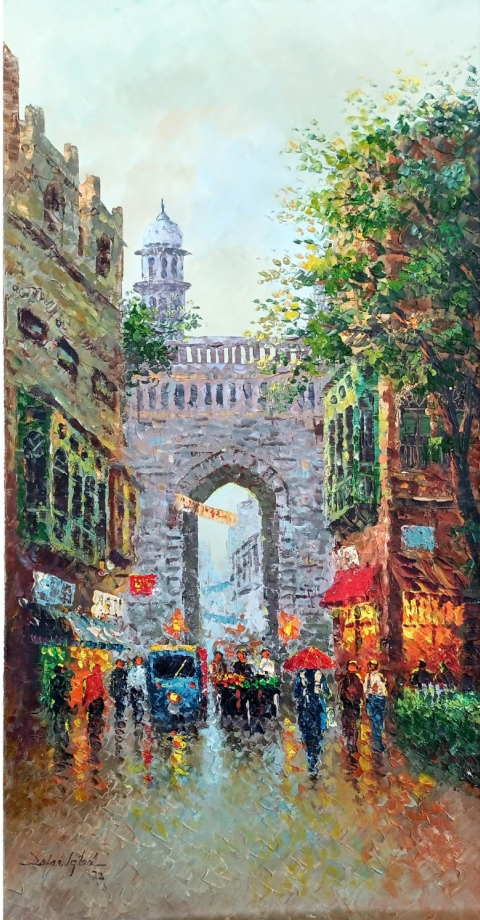 Mughal Archway in Green and Gold