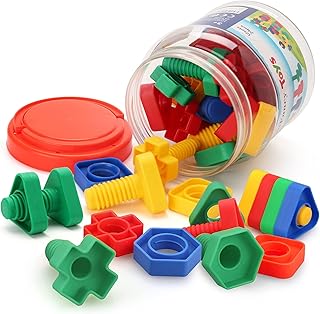 Colorful Plastic Nuts and Bolts Toy Set