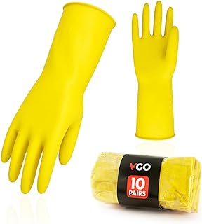 VGO Yellow Rubber Cleaning Gloves