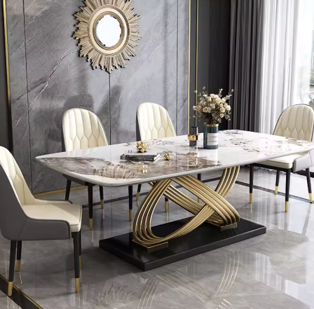 Luxury Marble Dining Table Set