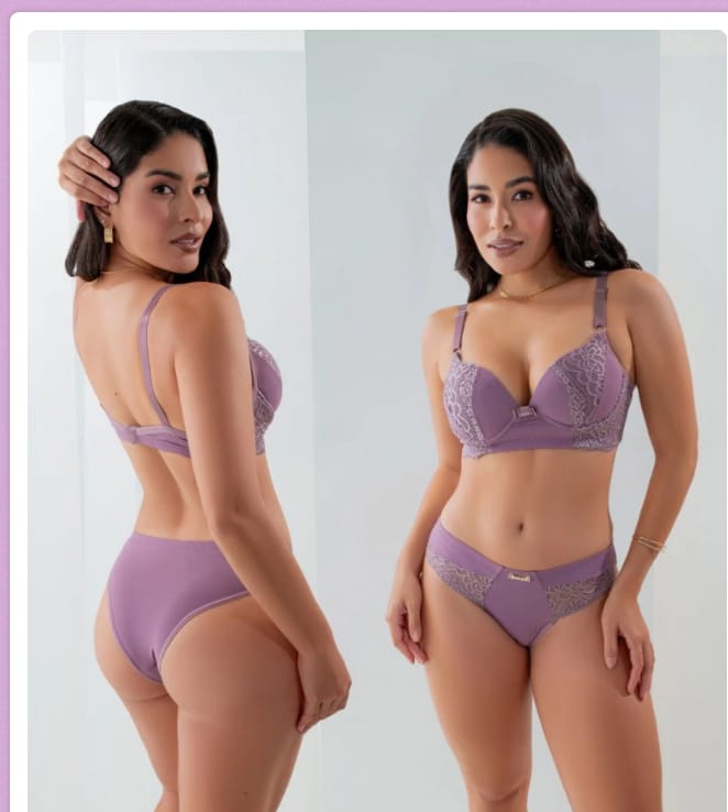 Conjunto de lingerie renda pink