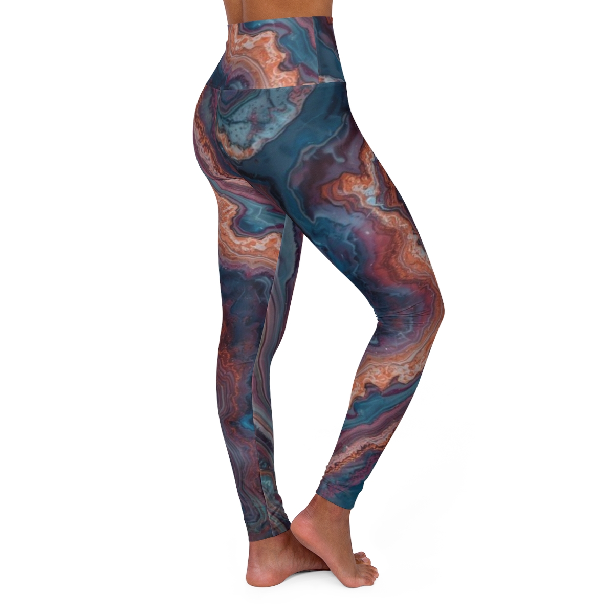 Gorgeous Bohemian Marble High Waisted Leggings