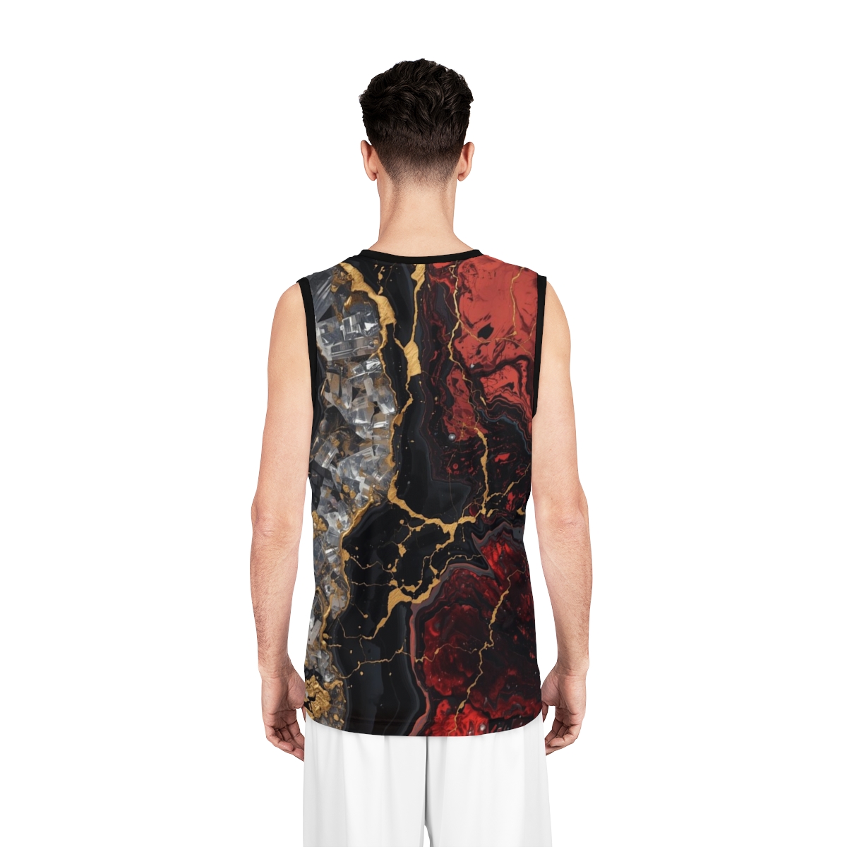 Red Crystal Marble Moisture Wicking Sport Vest