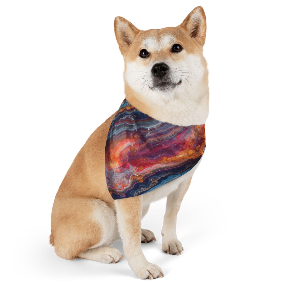 Adorable Colorful Marble Bandana Collar