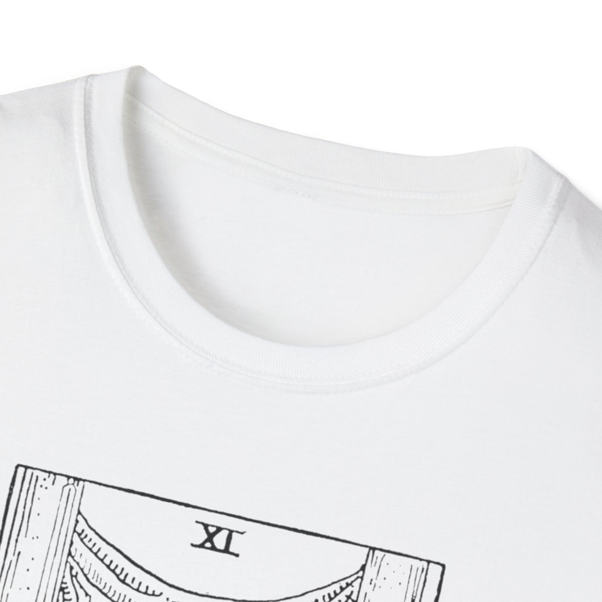 11 - Justice Black Vintage Tarot Card Softstyle T-Shirt