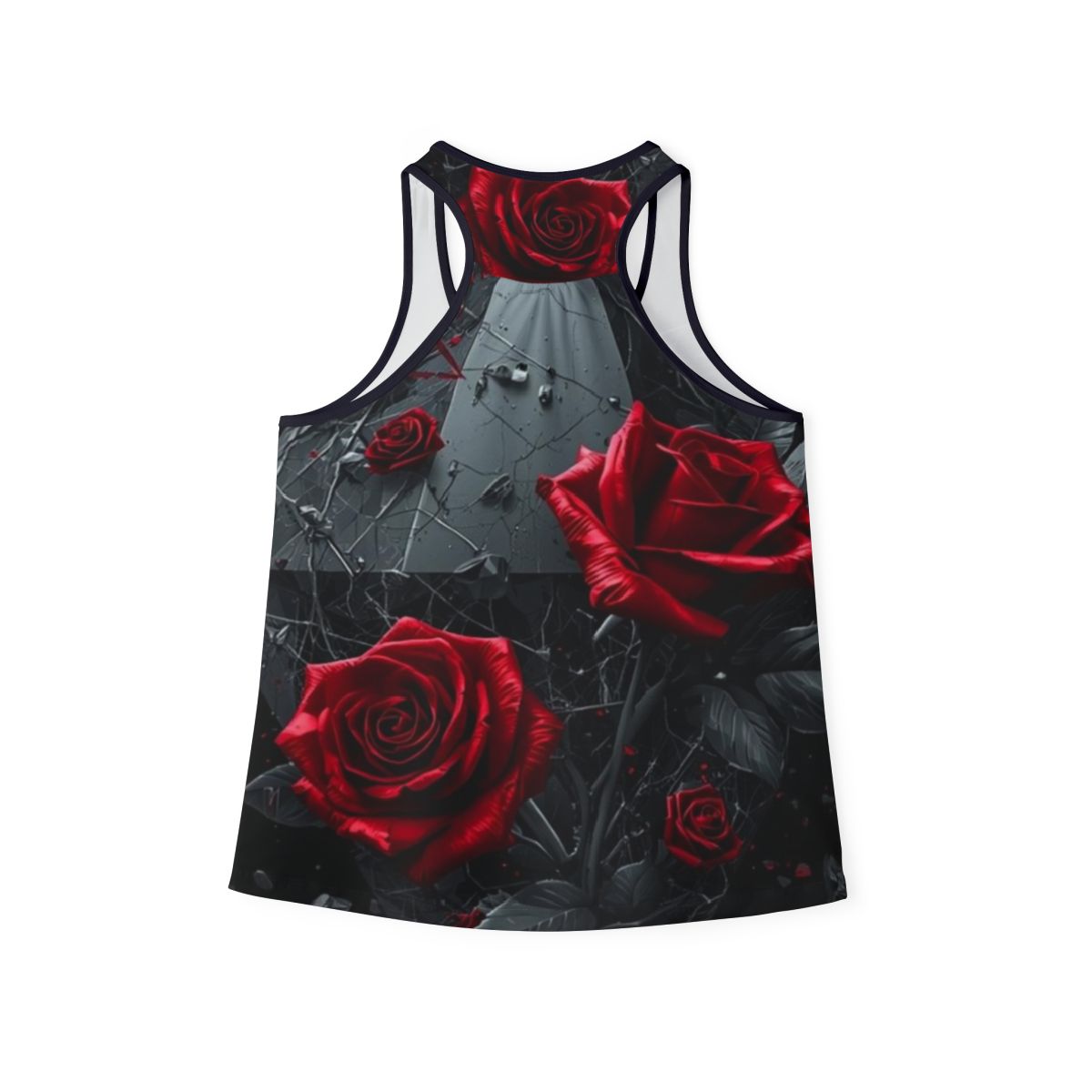 Elegant Floral Rose Crystal Tank Top