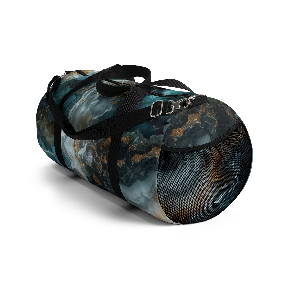 Elegant Blue Marbled Pattern Duffel Bag 