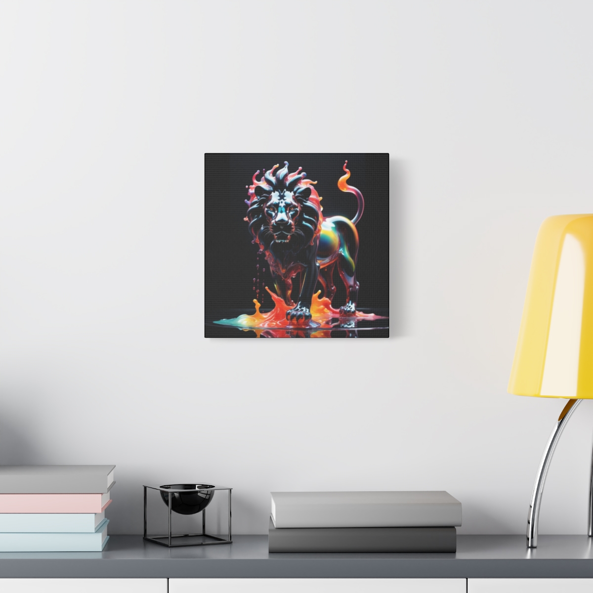 Stunning Unique Colorful Lion Glass Wall Art Canvas