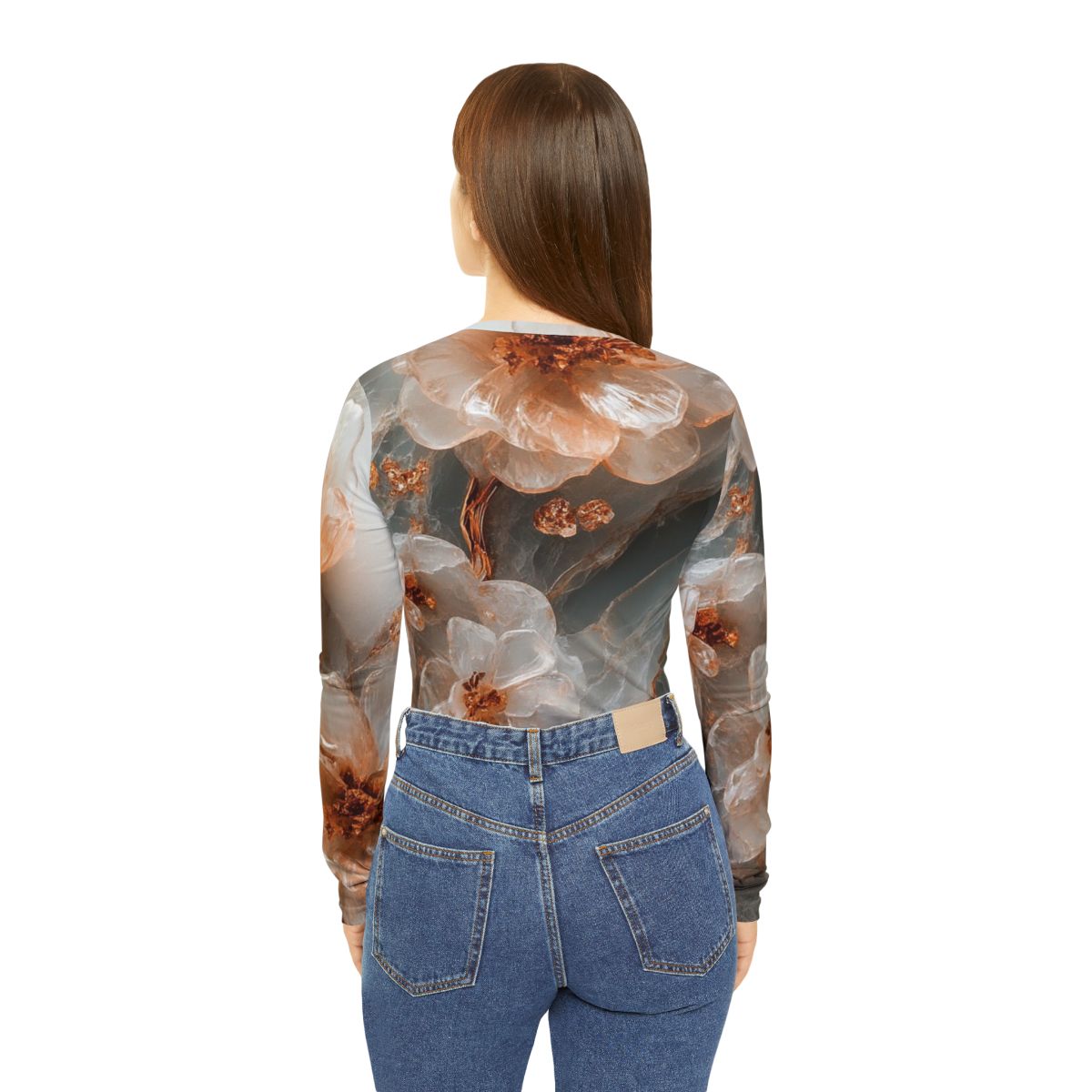 Gorgeous Flower Marble long Sleeve Top
