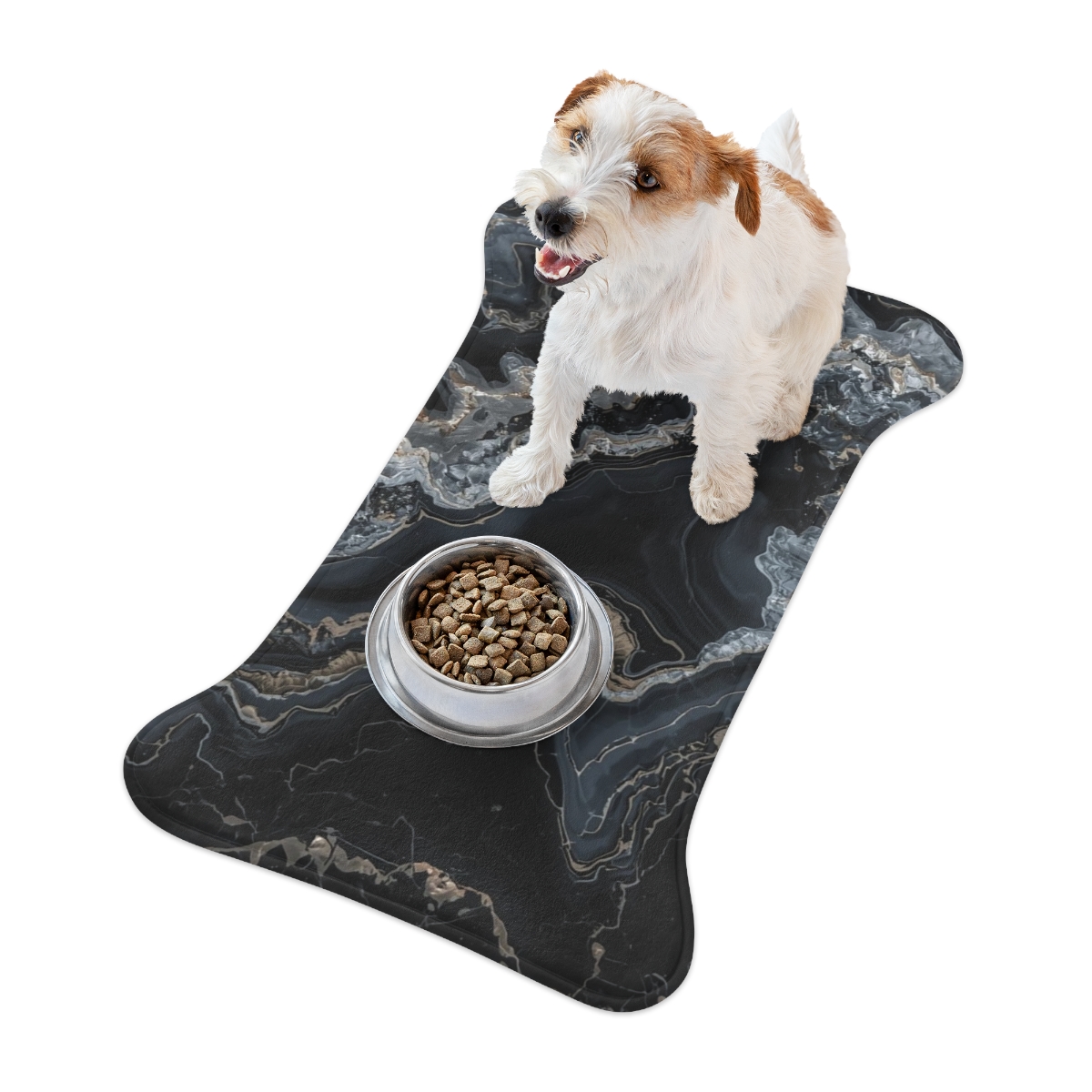 Luxury Black Marble Pet Feeding Mat