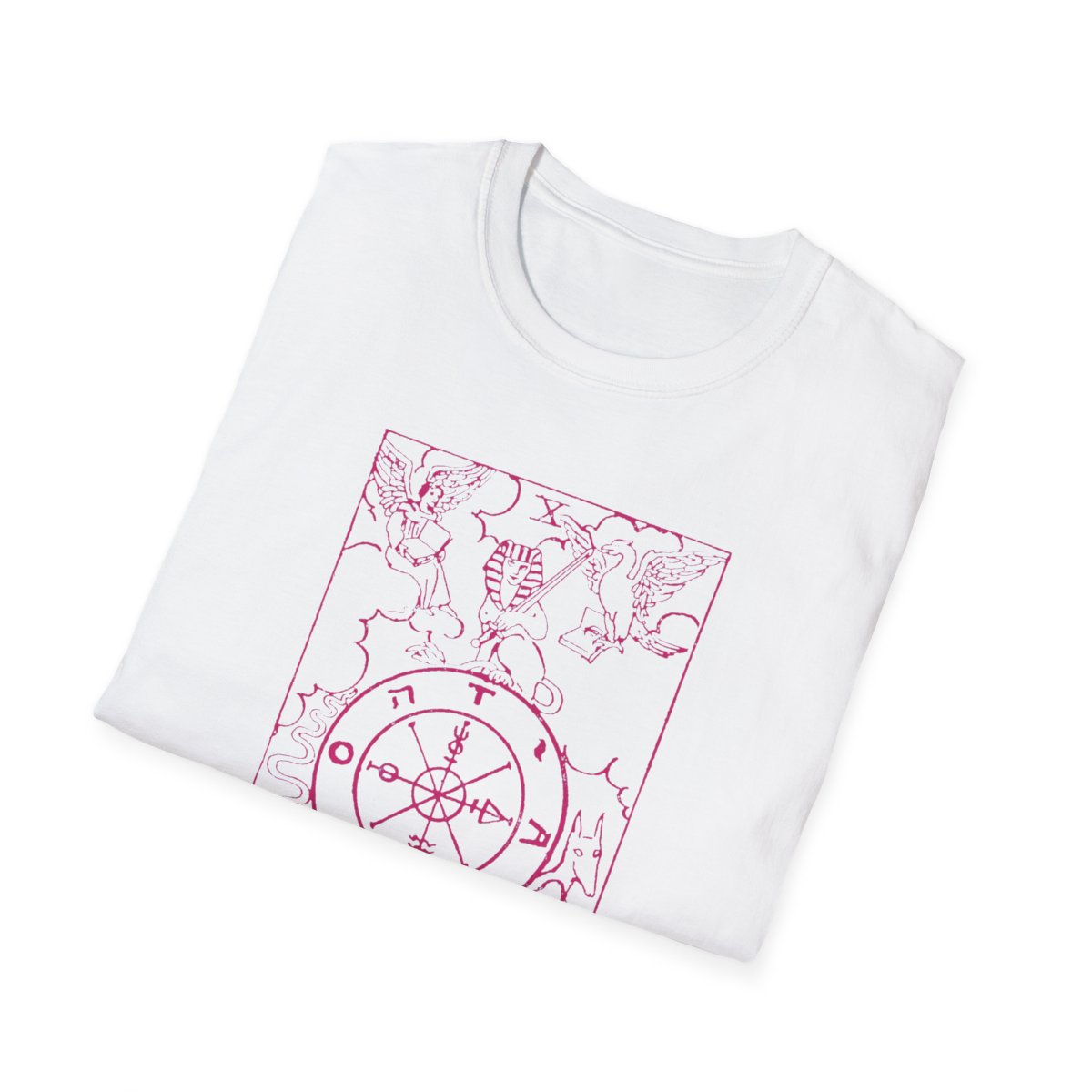 10 - The Wheel of Fortune Vintage Tarot Card Softstyle T-Shirt