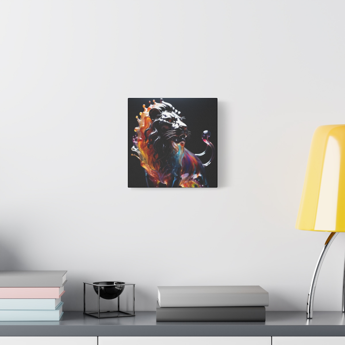 Stunning Unique Colorful Lion Glass Wall Art Canvas
