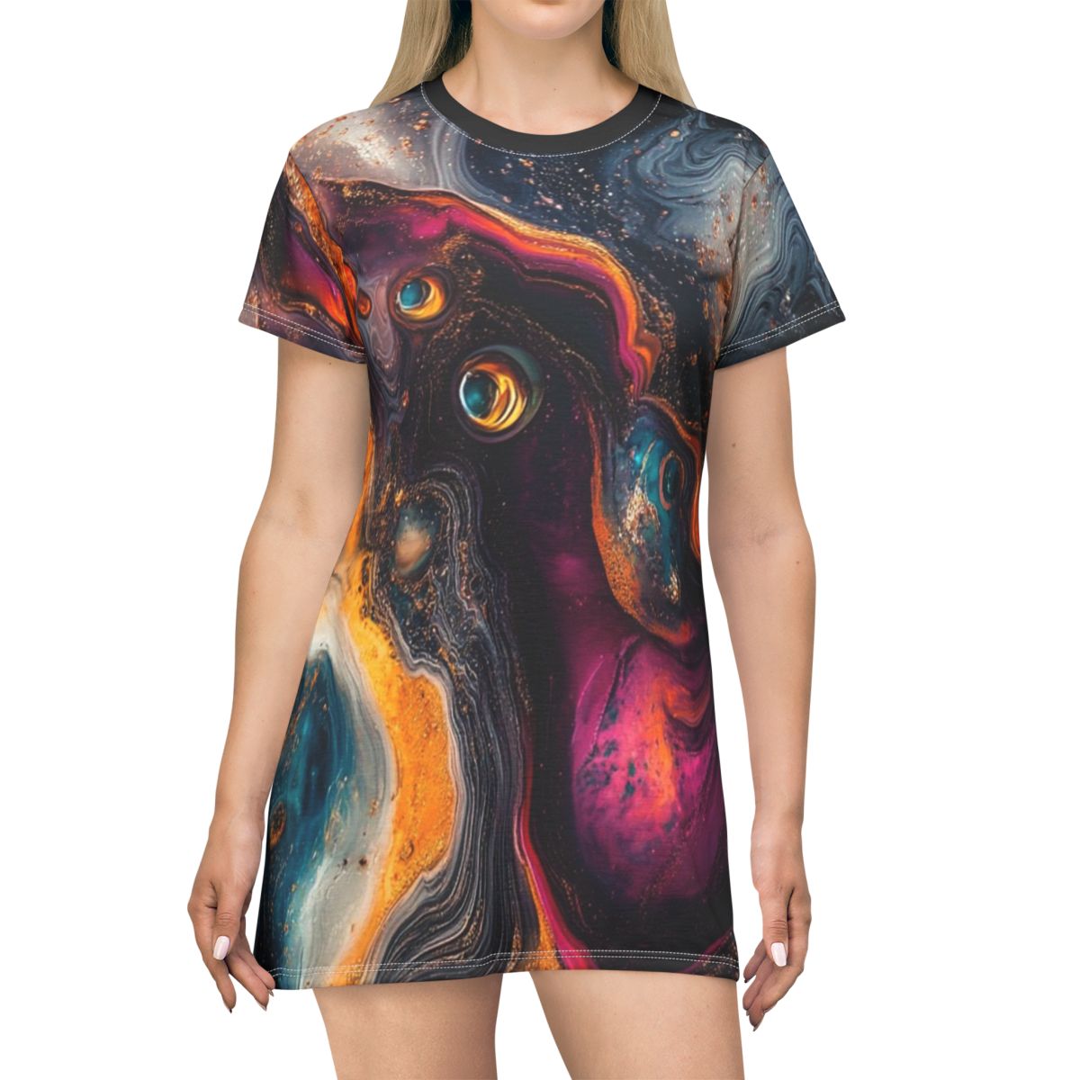 Stunning Bohemian Crystal T-Shirt Dress