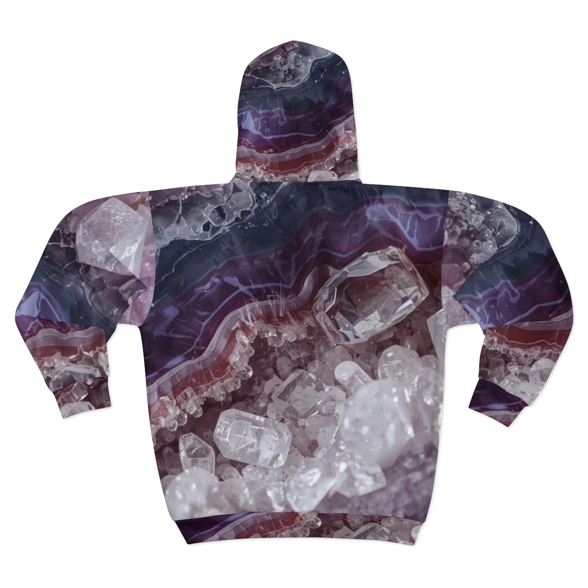 Gorgeous Purple Crystal Agate Zip Hoodie