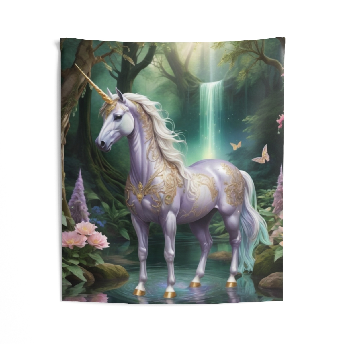 Colorful Magical Equestrian Unicorn Tapestry