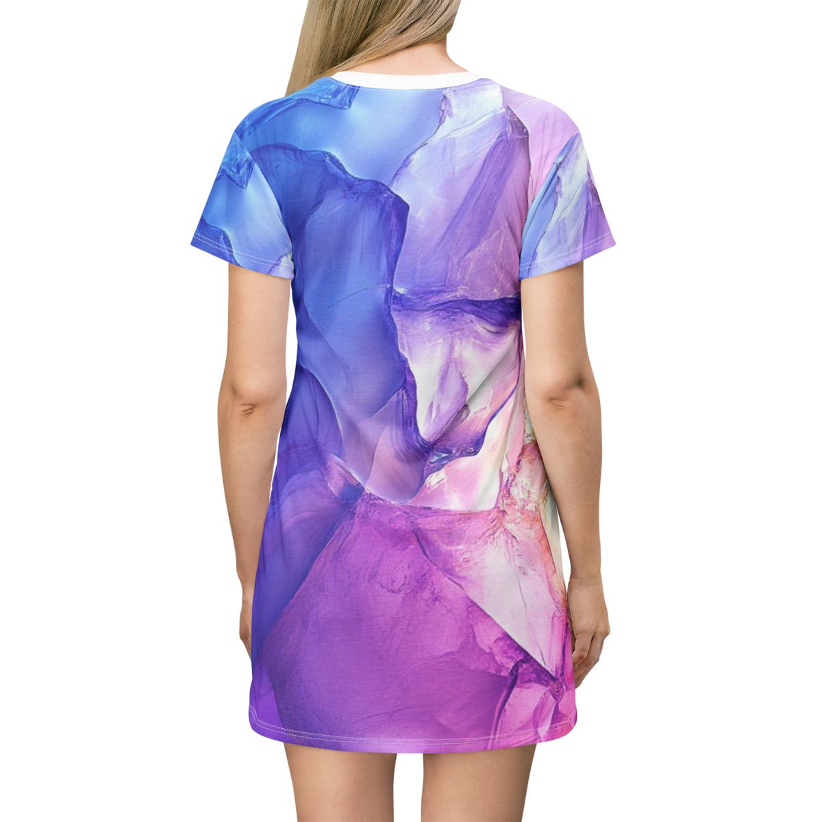 Vibrant Color Crystal T-Shirt Dress