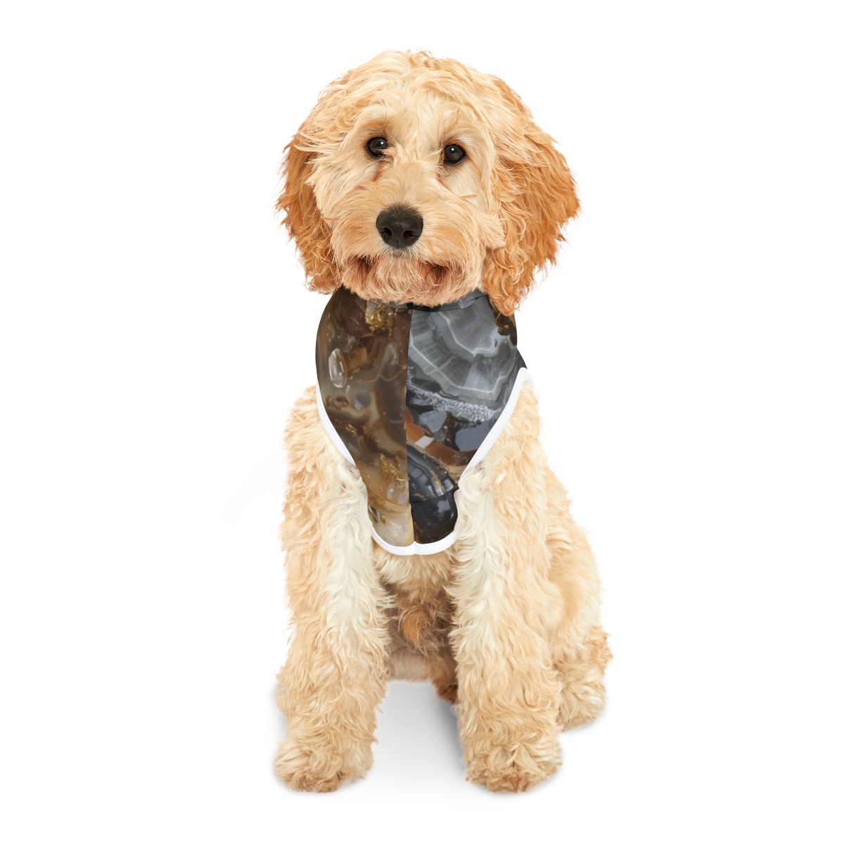 Adorable Brown Grey Marble Agate Pet Hoodie