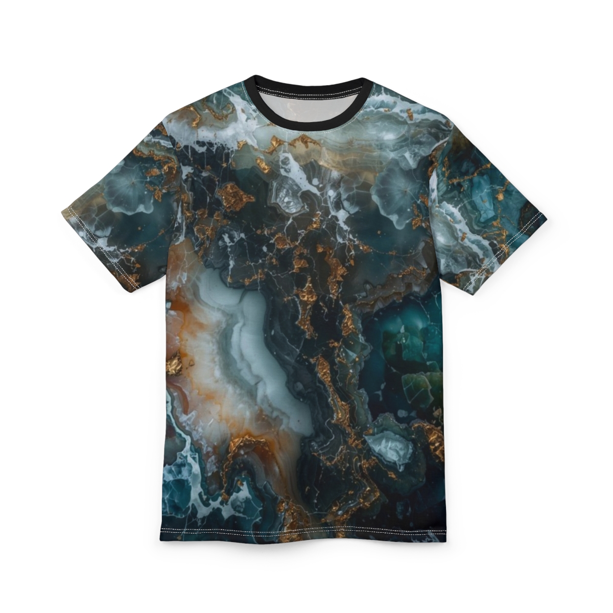 Ocean Blue Gold Marble Tee