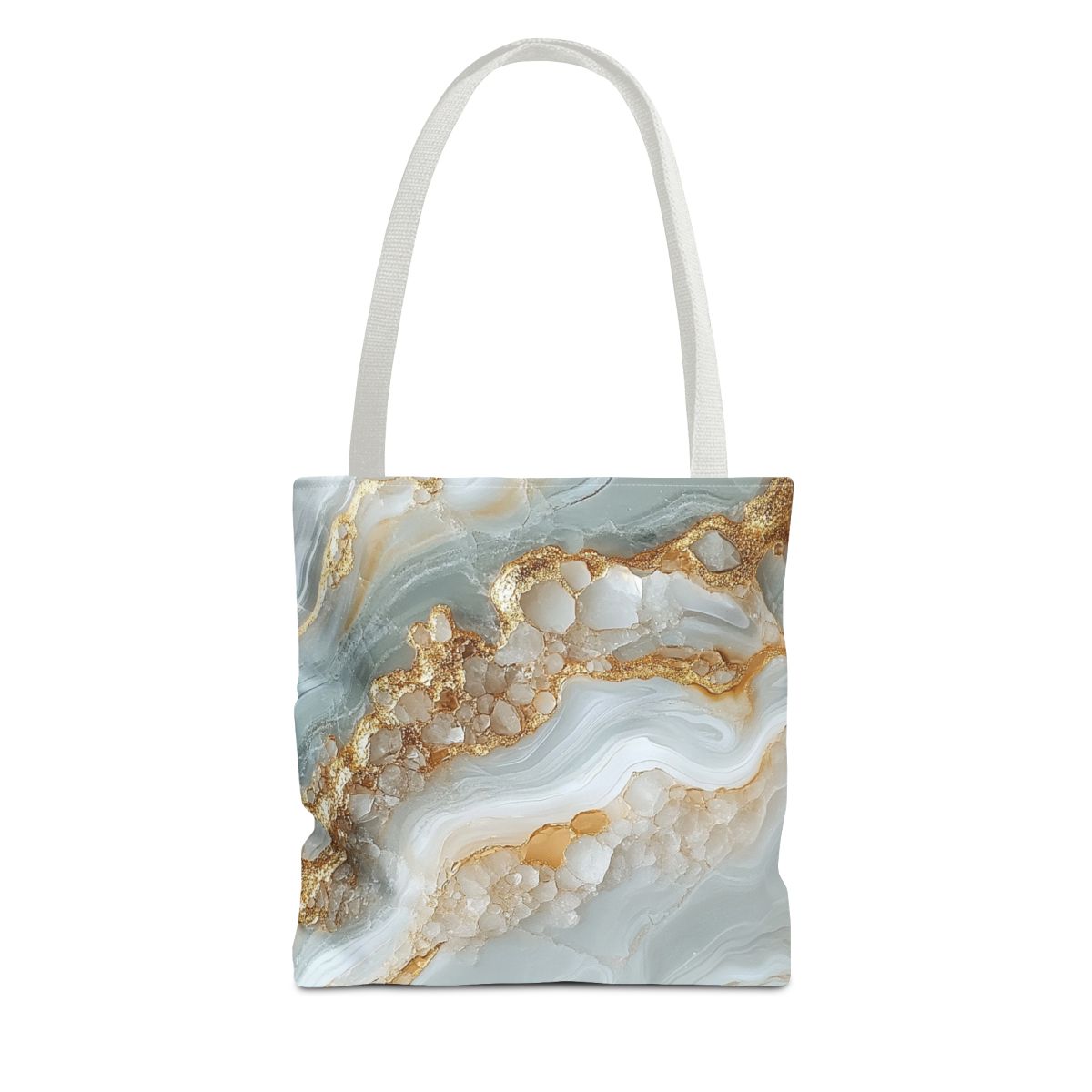 Stunning White Gold Marble Crystal Art Tote Bag