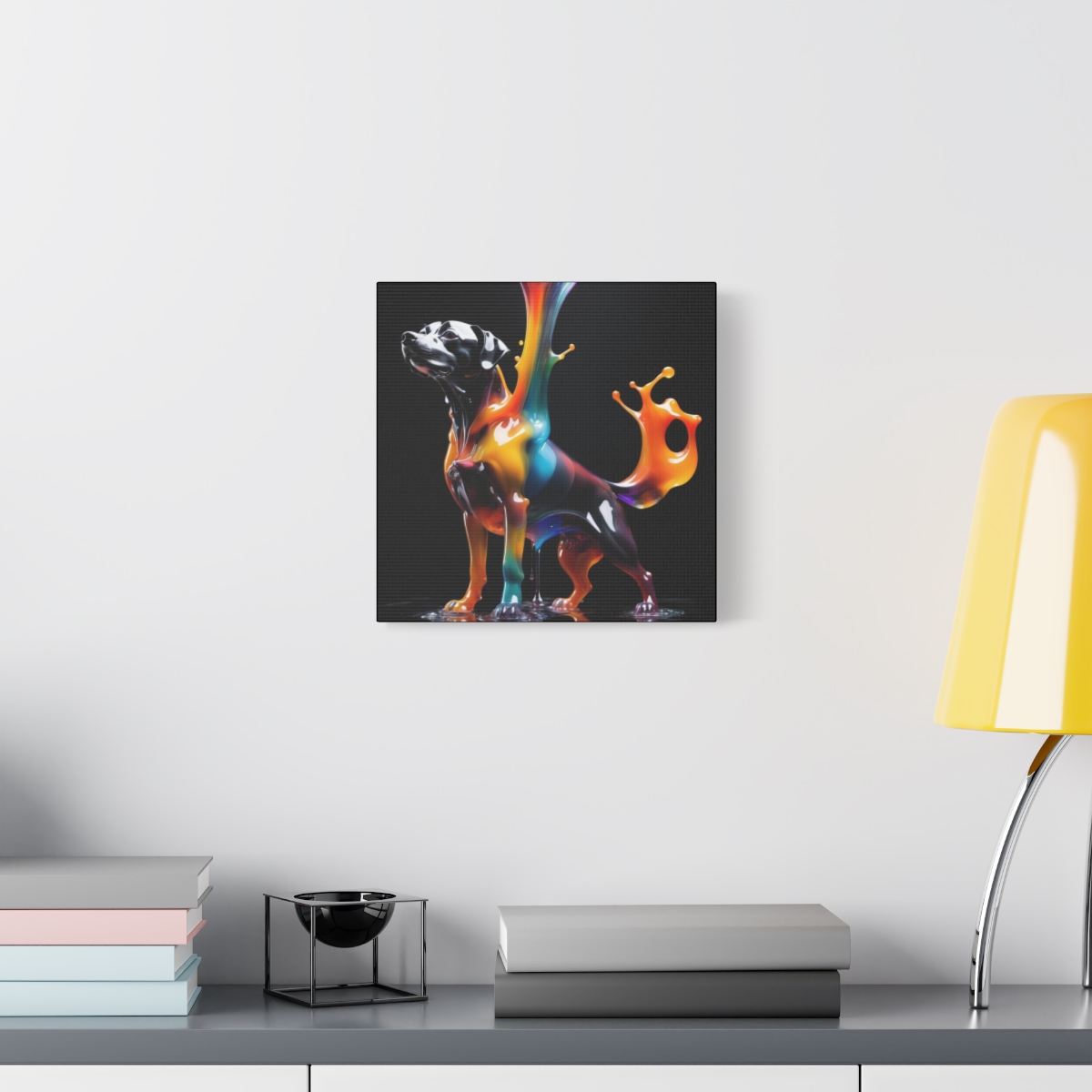 Stunning Unique Colorful Dog Glass Wall Art Canvas