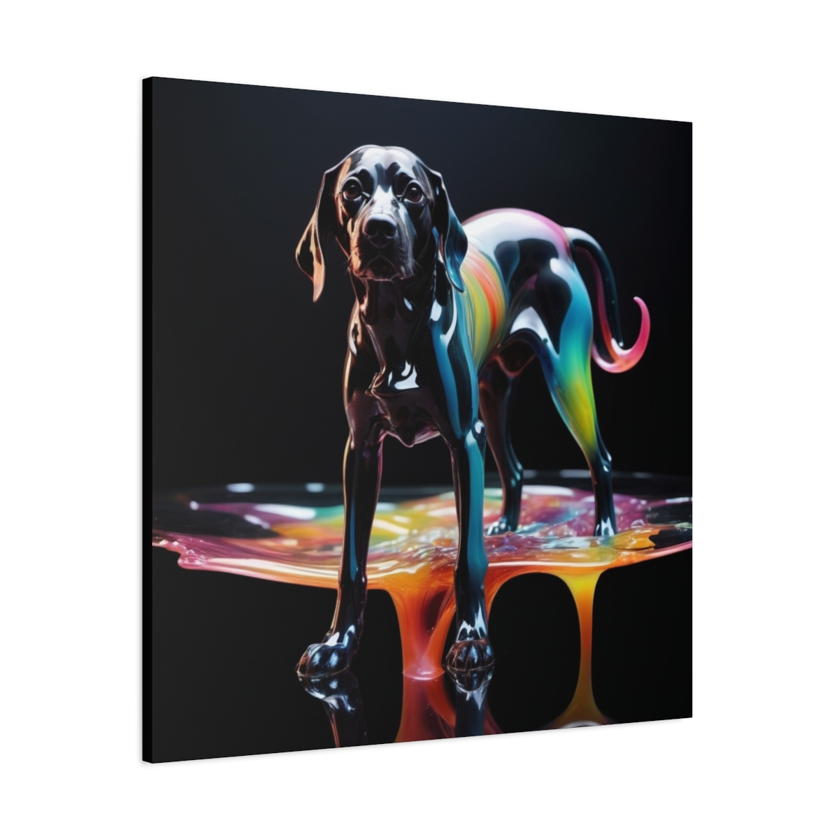Stunning Unique Colorful Dog Glass Wall Art Canvas