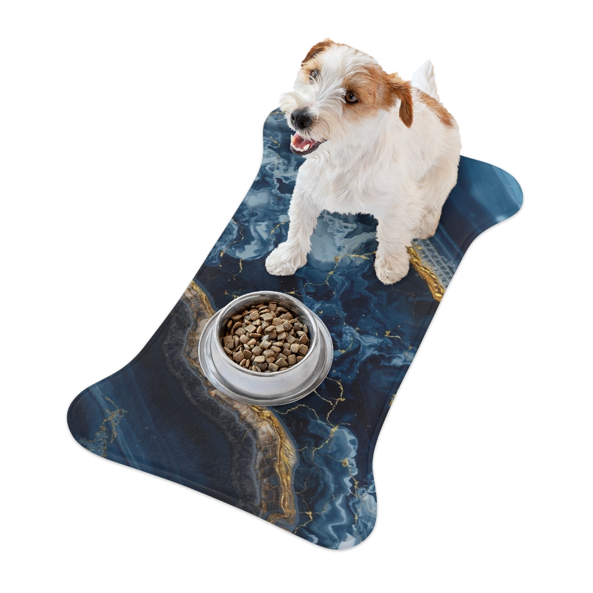 Luxury Blue Marble Pet Feeding Mat