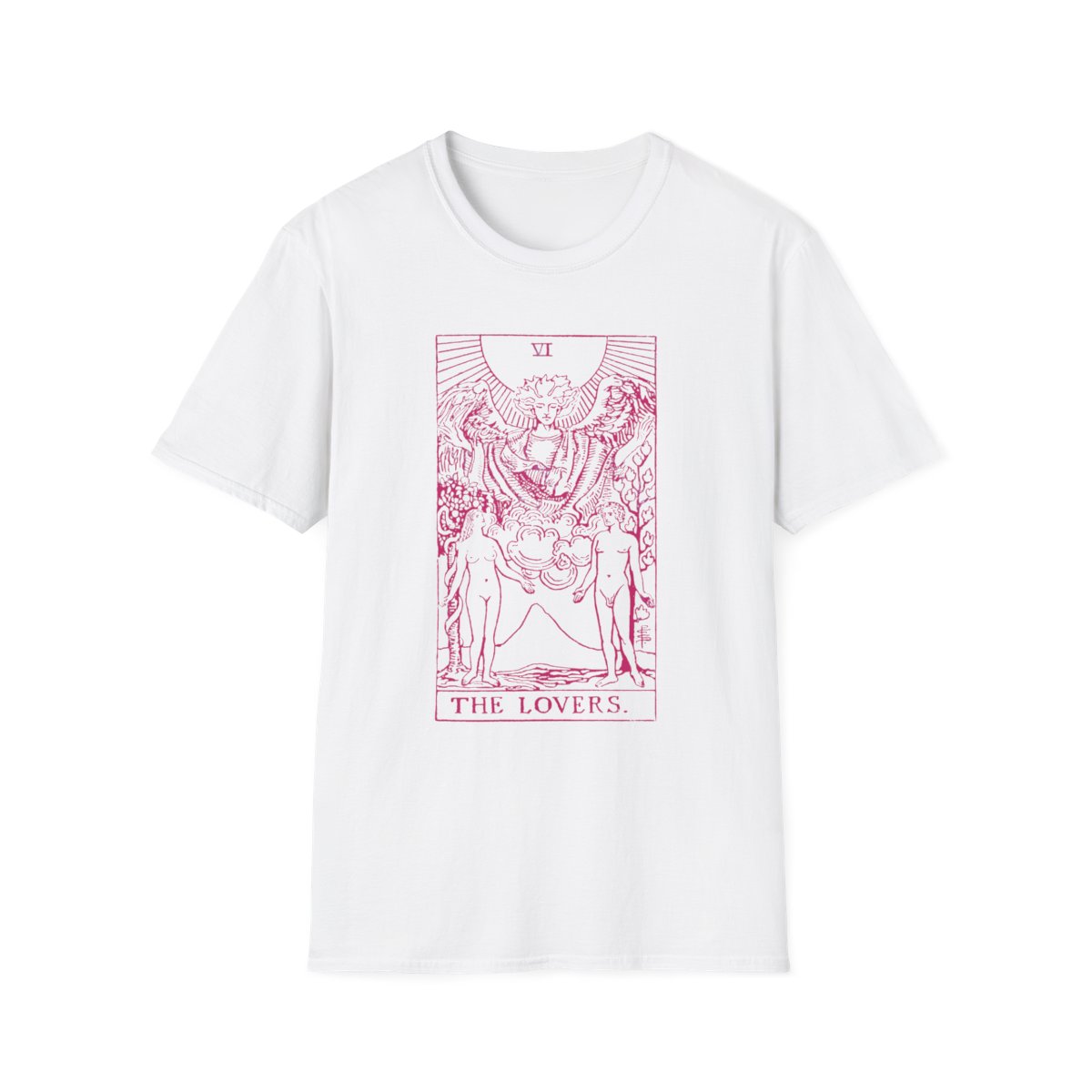 6 - The Lovers Vintage Tarot Card Softstyle T-Shirt