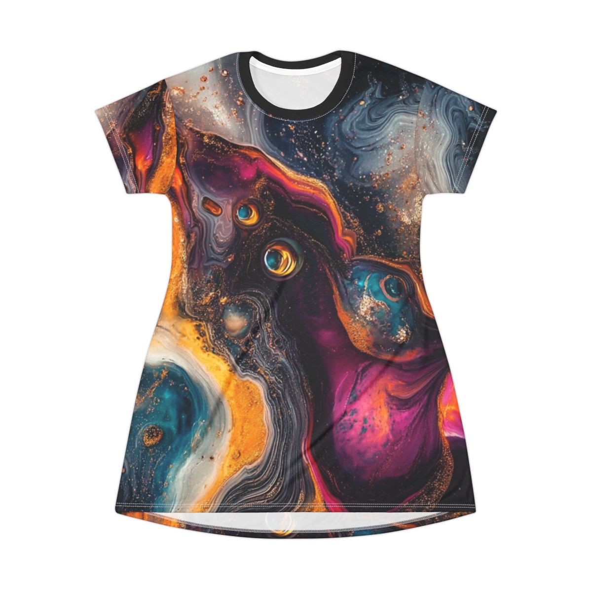 Stunning Bohemian Crystal T-Shirt Dress