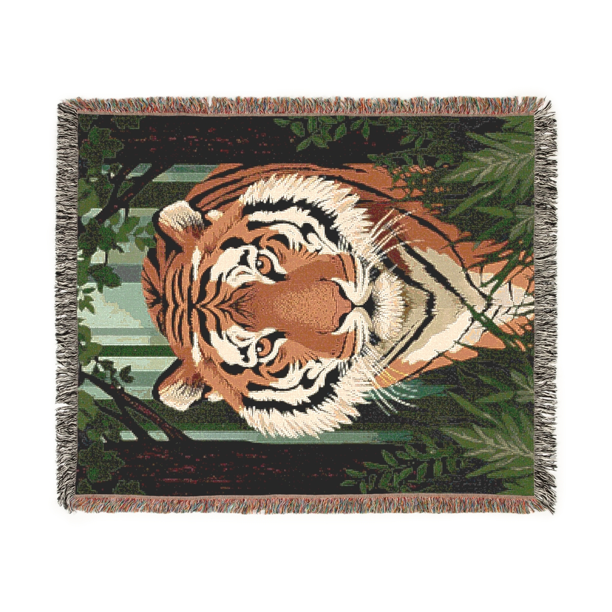 Luxury Beautiful Forest Tiger Woven Blanket