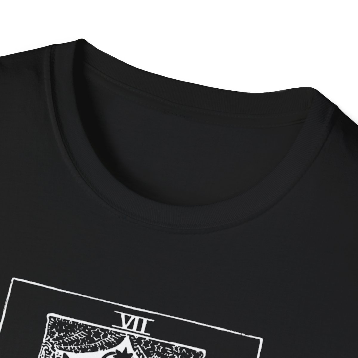 7 - The Chariot White Vintage Tarot Card Softstyle T-Shirt