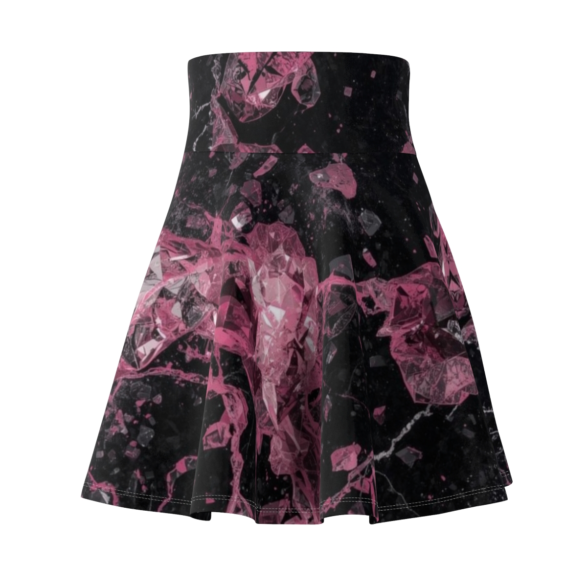 Stunning Pink Black Crystal Skater Skirt
