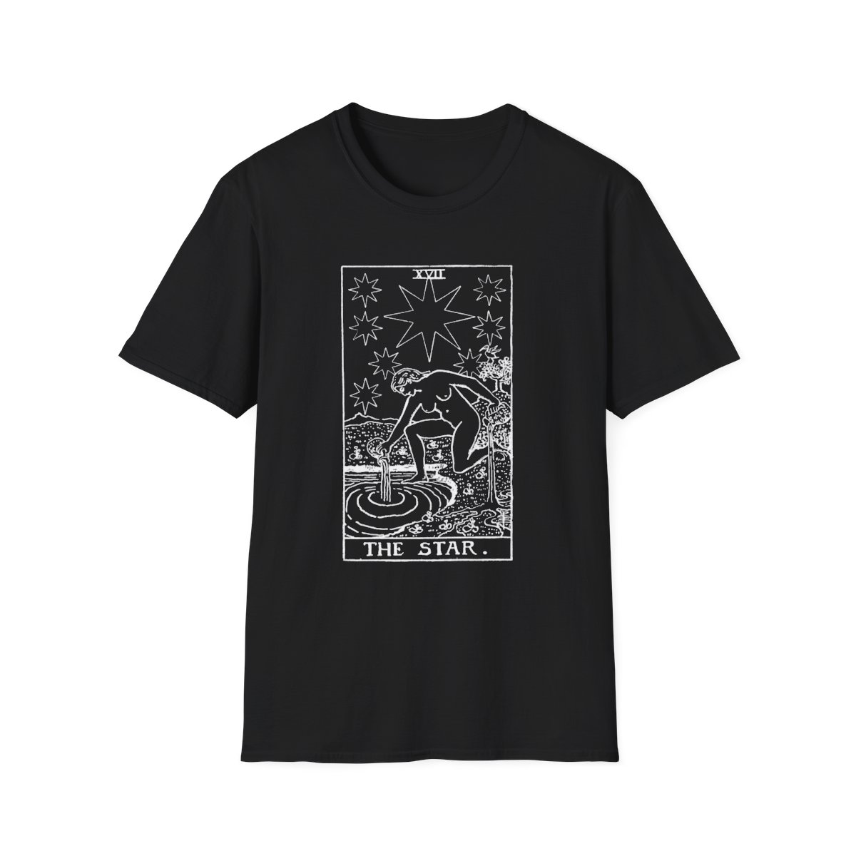 17 - The Star White Vintage Tarot Card Softstyle T-Shirt