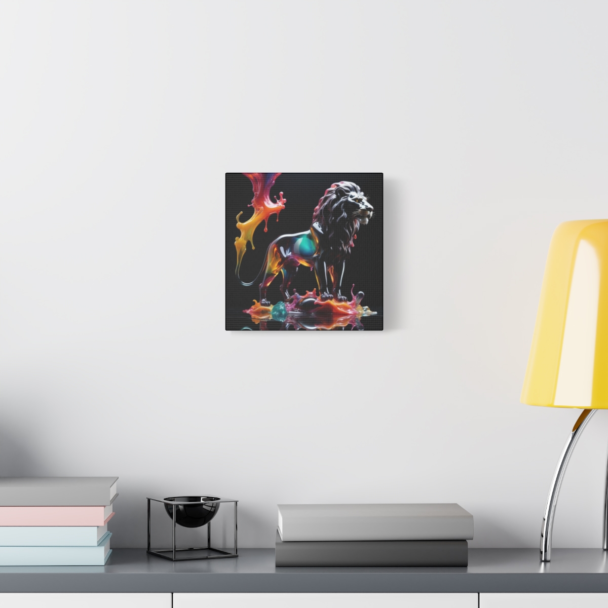 Stunning Unique Colorful Lion Glass Wall Art Canvas