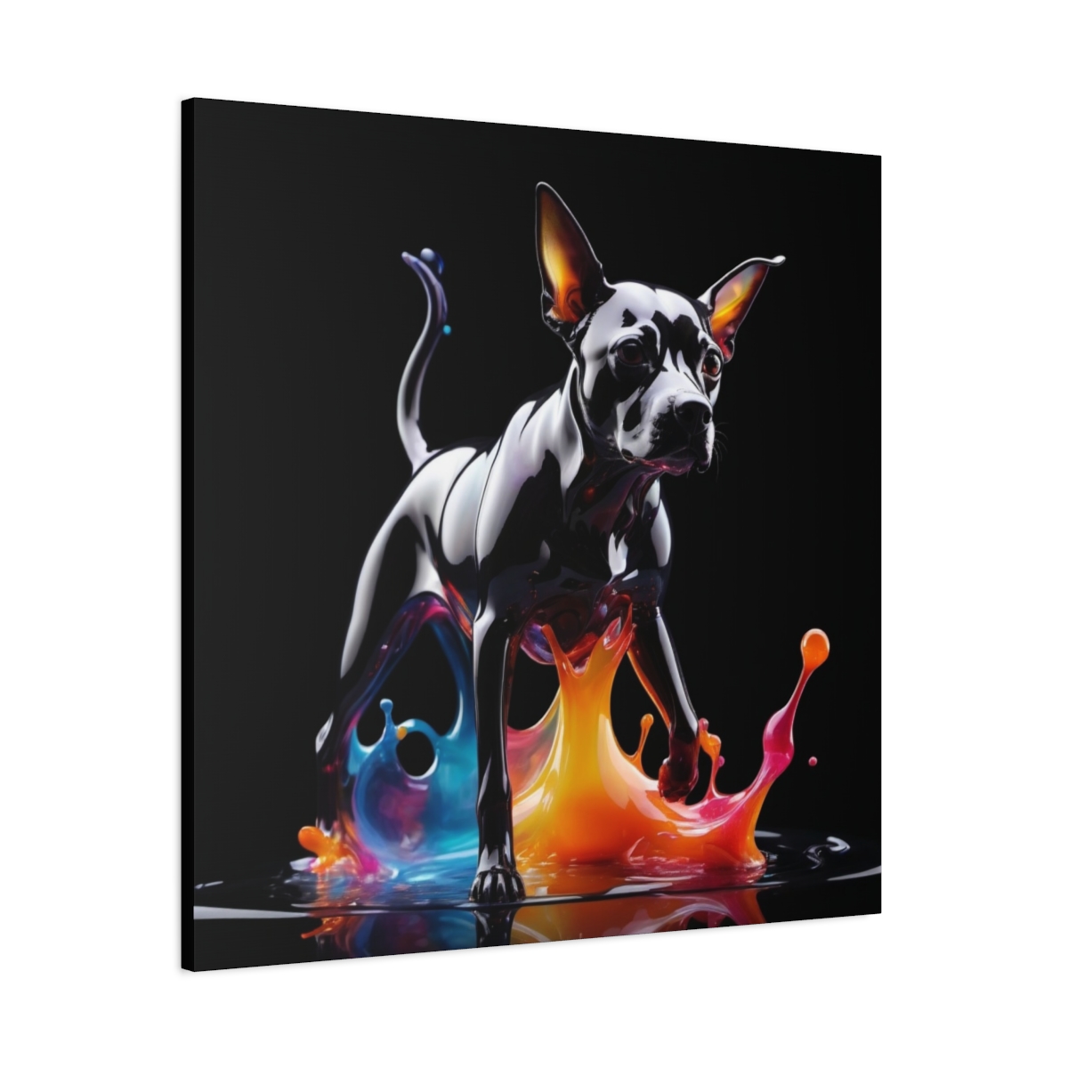 Stunning Unique Colorful Dog Glass Wall Art Canvas