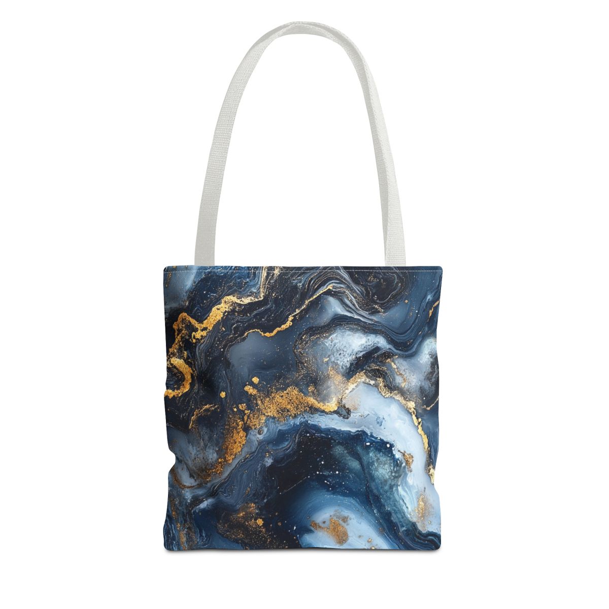 Beautiful Marbled Blue Gold Art Tote Bag