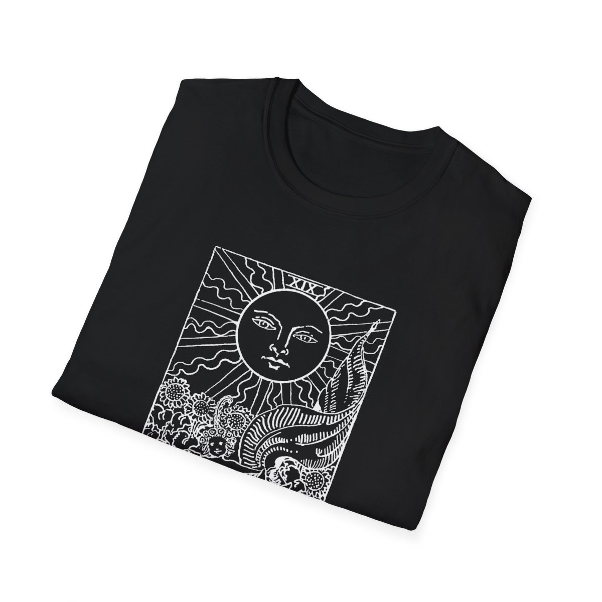 19 - The Sun White Vintage Tarot Card Softstyle T-Shirt