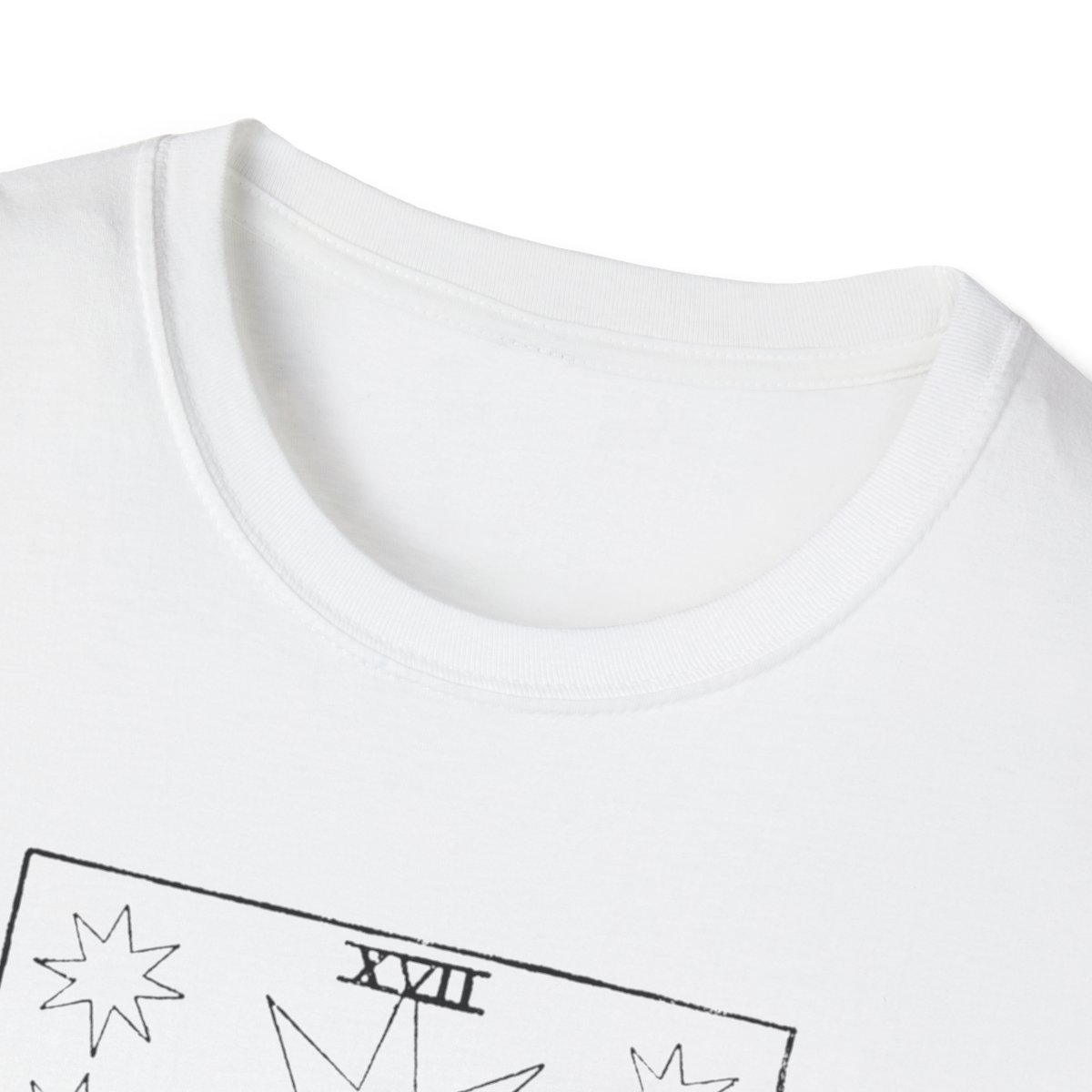 17 - The Star Black Vintage Tarot Card Softstyle T-Shirt
