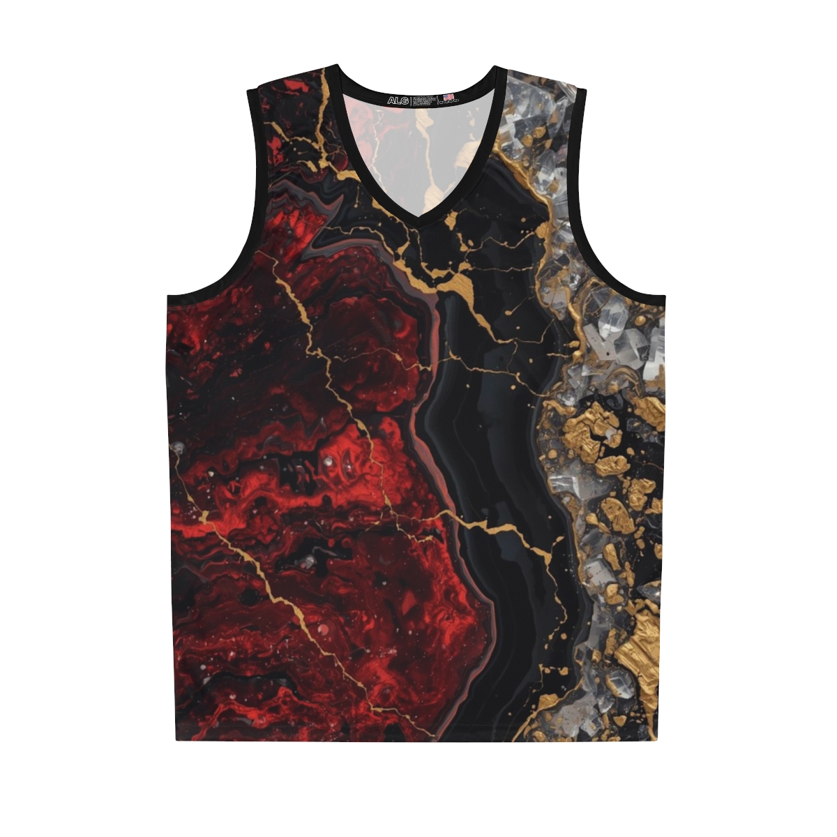 Red Crystal Marble Moisture Wicking Sport Vest