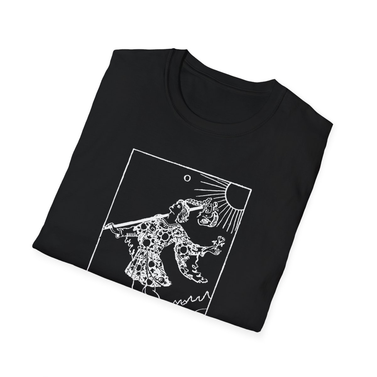 0 - The Fool White Vintage Tarot Card Softstyle T-Shirt