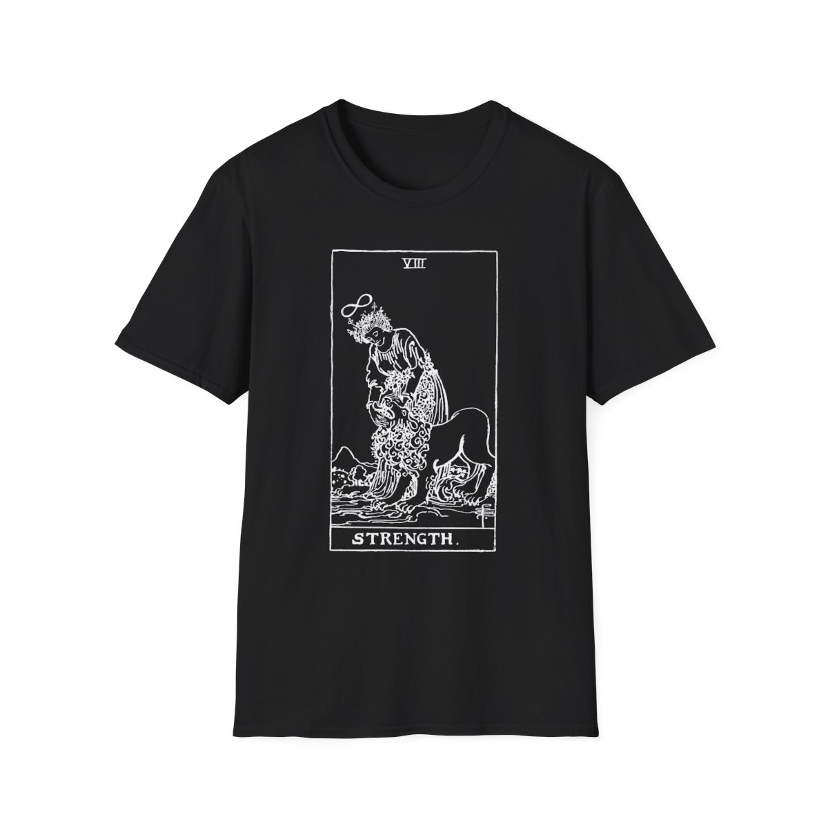 8 - Strength White Vintage Tarot Card Softstyle T-Shirt