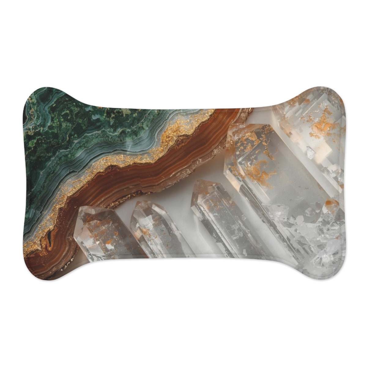 Luxury Green Brown Quartz Crystal Pet Feeding Mat