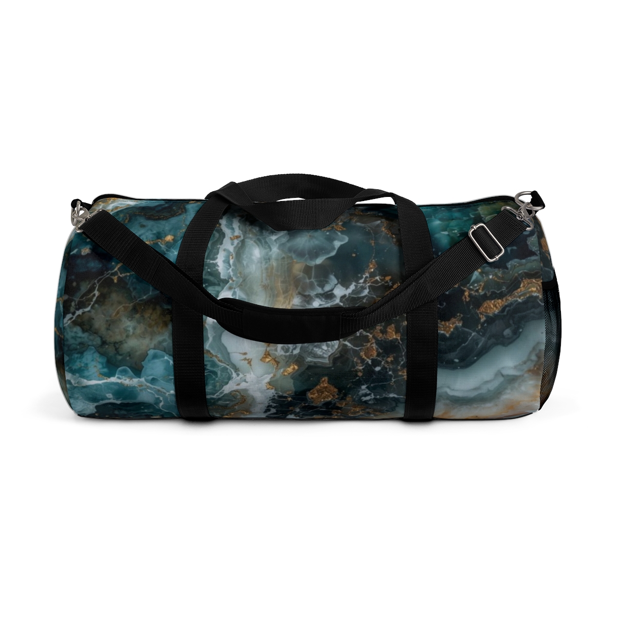 Elegant Blue Marbled Pattern Duffel Bag 