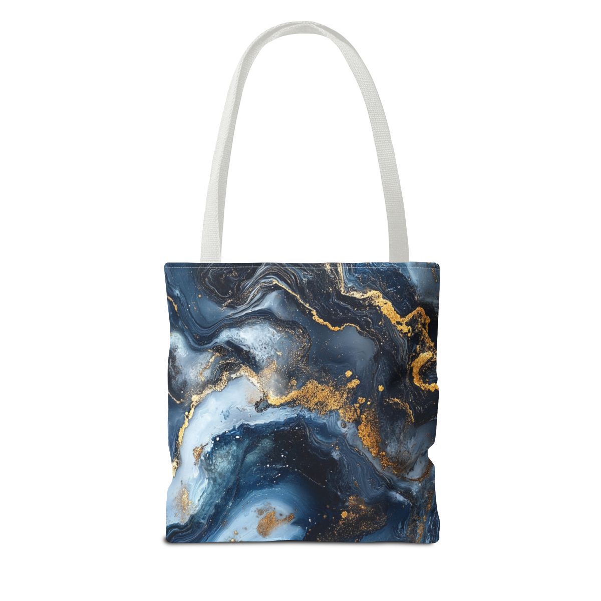 Beautiful Marbled Blue Gold Art Tote Bag