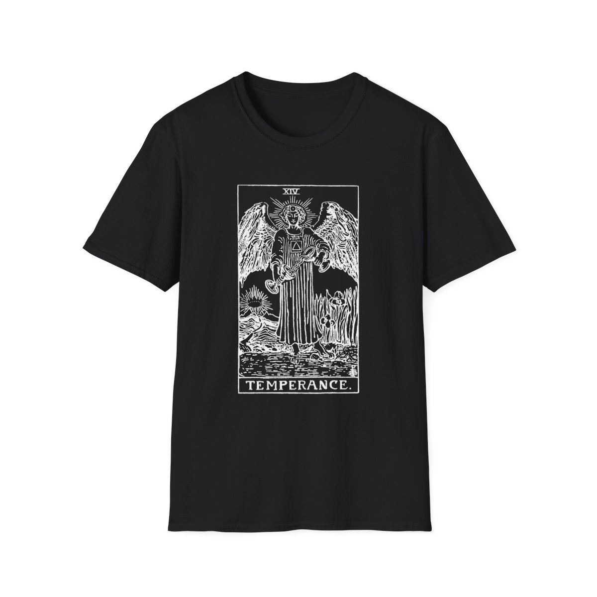 14 - Temperance White Vintage Tarot Card Softstyle T-Shirt