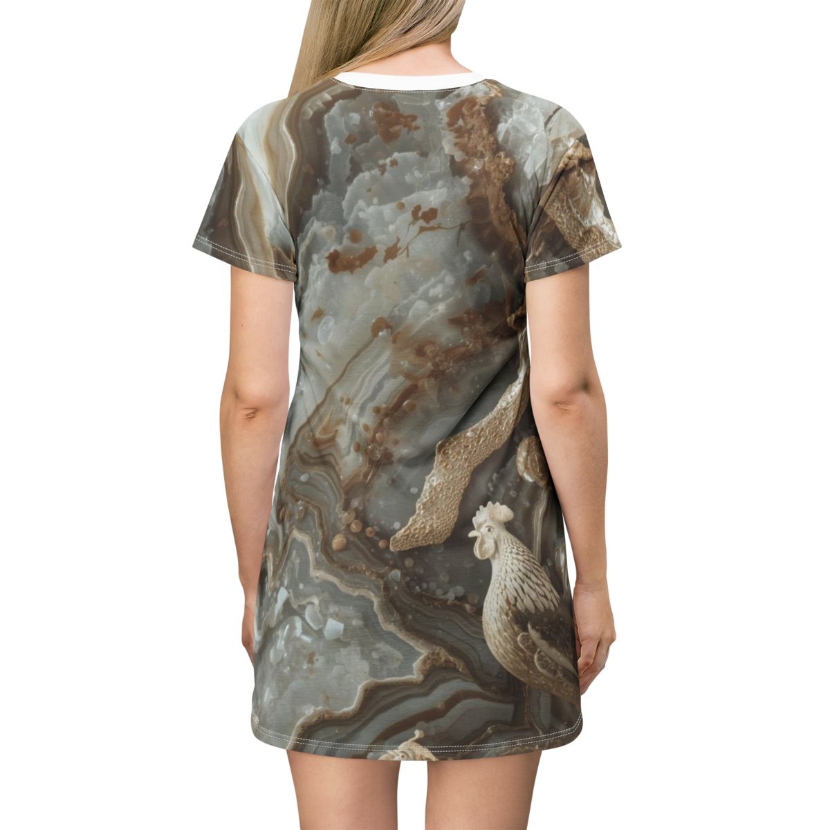 Gorgeous Rooster Marble T-Shirt Dress